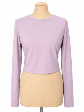 Uniqlo AIRism UV Protection Long Sleeve Cropped Top Lavender XS